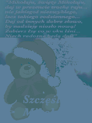 Pluszowy miś z życzeniami na mikołajki